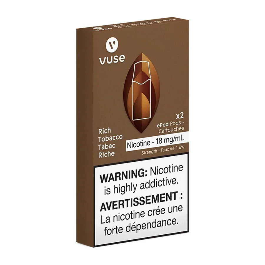 Rich Tobacco Flavor Vuse Epod 2pk Pre-Filled Pods