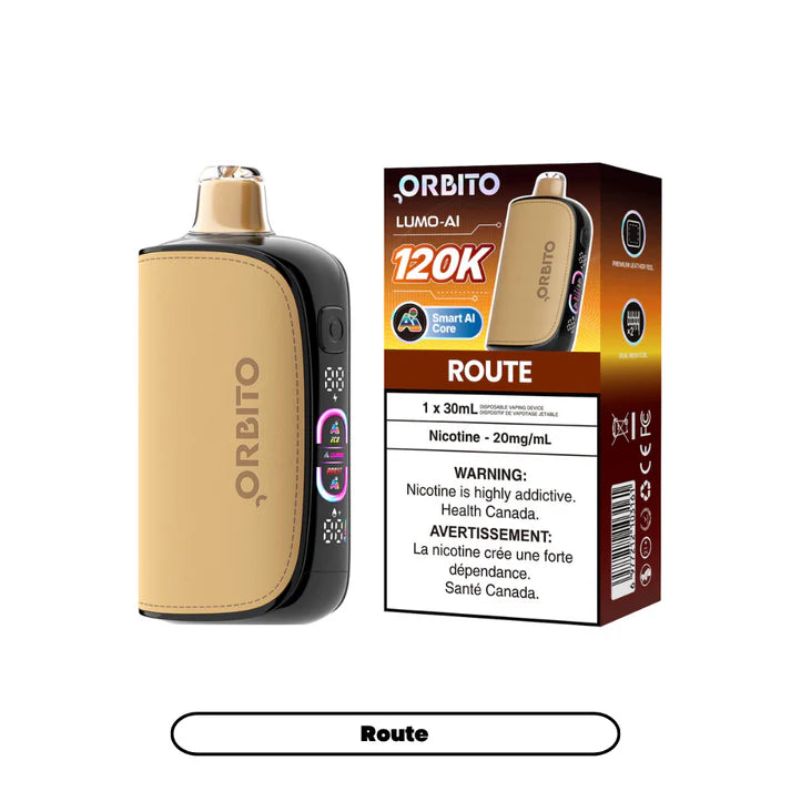 Route Orbito Lumo AI 120K Disposable Vap (20mg) - VapeBest Route Orbito Lumo AI 120K Disposable Vap (20mg) - VapeBest