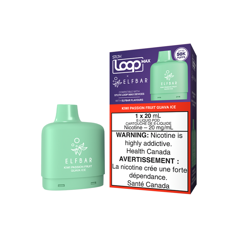 Kiwi Passion Fruit Guava Ice STLTH Loop Max X Elfbar 50K Pod