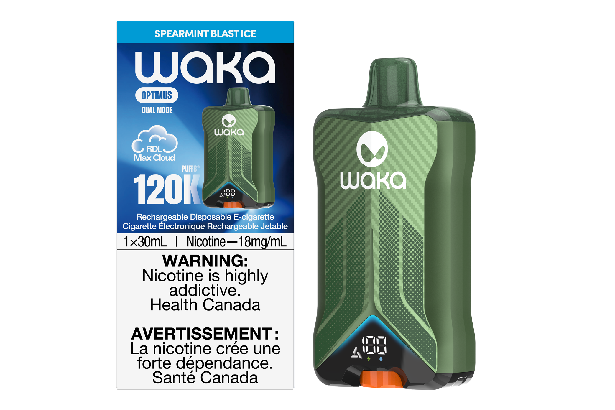 Spearmint Blast Ice WAKA Optimus 120K Device