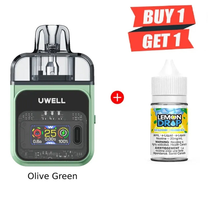 Buy 1 UWELL Cozi Vape Kit Get 1 Lemon Drop Vape Juice for free