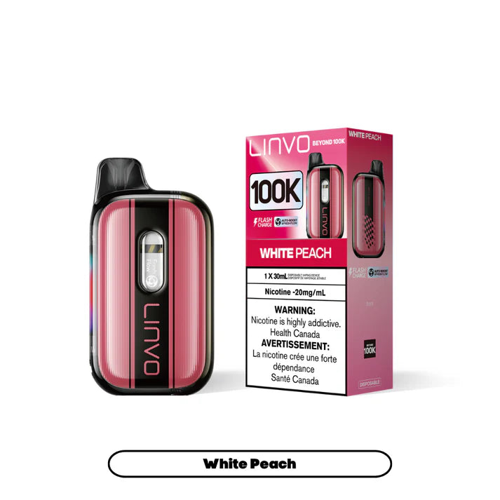 White Peach Linvo Beyond 100K Disposable Vape