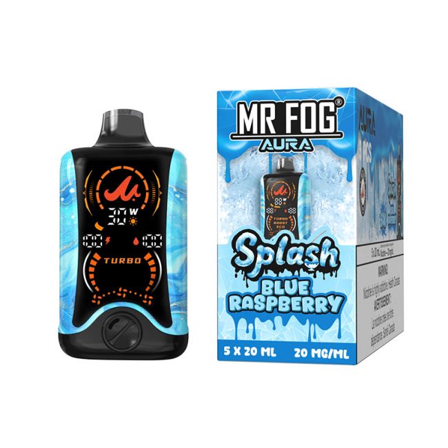Splash Blue Raspberry Mr. Fog Aura 60K Disposable Vape - VapeBest