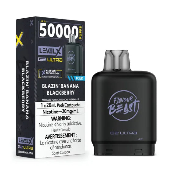 Blazin’ Banana Blackberry Iced - Level X Flavour Beast G2 Ultra 50K