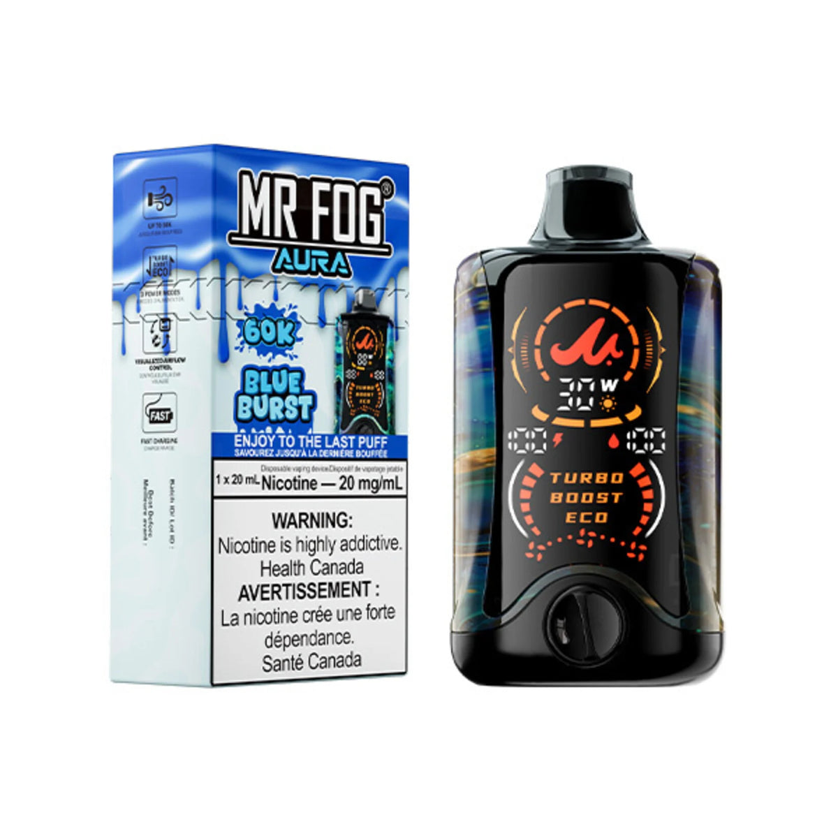 Blue Burst Mr. Fog Aura 60K Disposable Vape