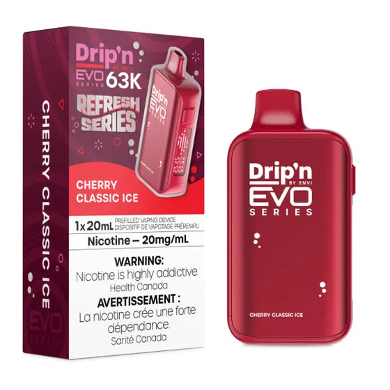 Cherry Classic Ice Drip'n by Envi EVO 63K Disposable Vape