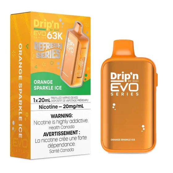 Orange Sparkle Ice Drip'n by Envi EVO 63K Disposable Vape