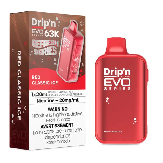 Red Classic Ice Drip'n by Envi EVO 63K Disposable Vape