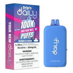 Just Blue Razz Drip'n Daily 100K Disposable Vape（30mL） - VapeBest
