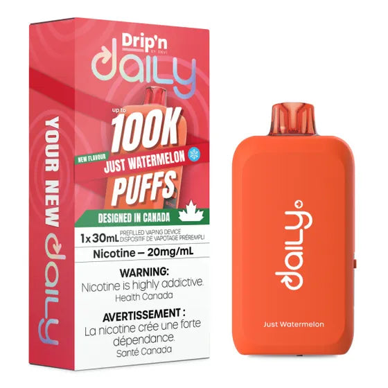 Just Watermelon Drip'n Daily 100K Disposable Vape（30mL） - VapeBest