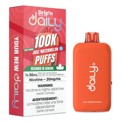 Just Watermelon Drip'n Daily 100K Disposable Vape（30mL） - VapeBest