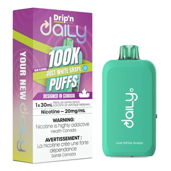 Just White Grape Drip'n Daily 100K Disposable Vape（30mL） - VapeBest