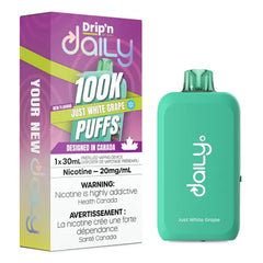 Just White Grape Drip'n Daily 100K Disposable Vape（30mL） - VapeBest