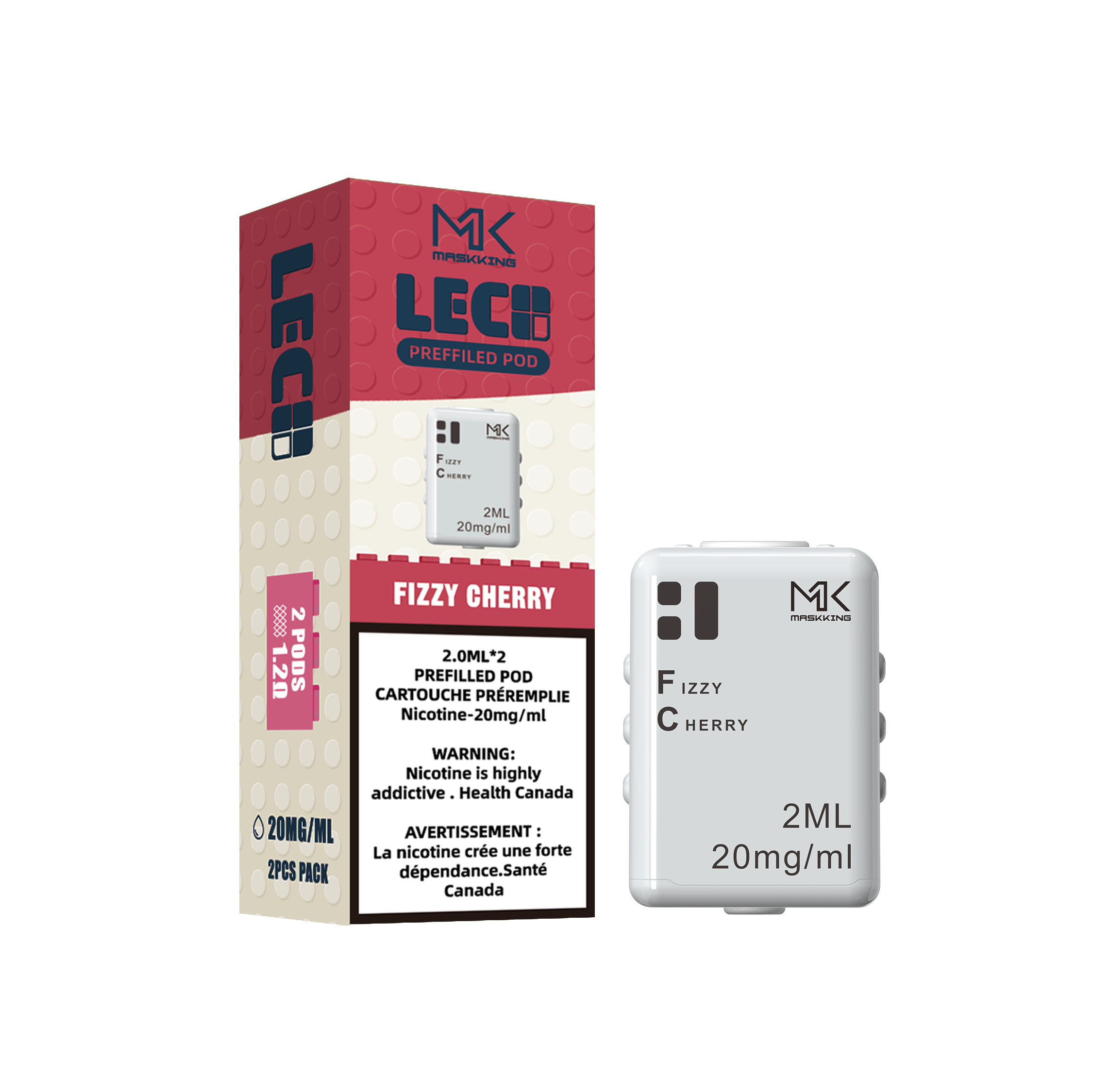 Fizzy Cherry Maskking Leco 2400 Pod | Canadian Vape Shop Fizzy Cherry Maskking Leco 2400 Pod | Canadian Vape Shop