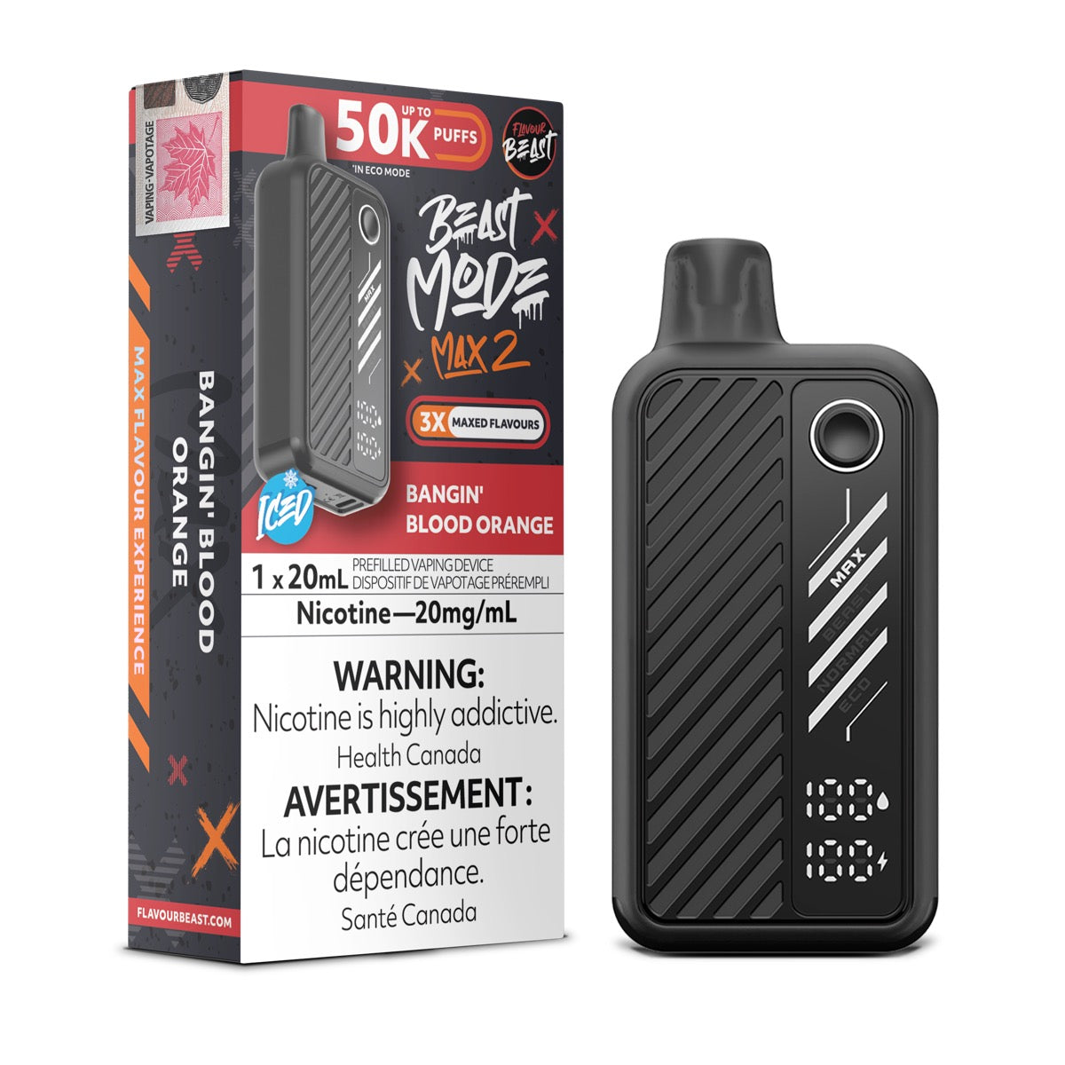 Bangin' Blood Orange Flavour Beast Beast Mode Max 2 50K Disposable Vape