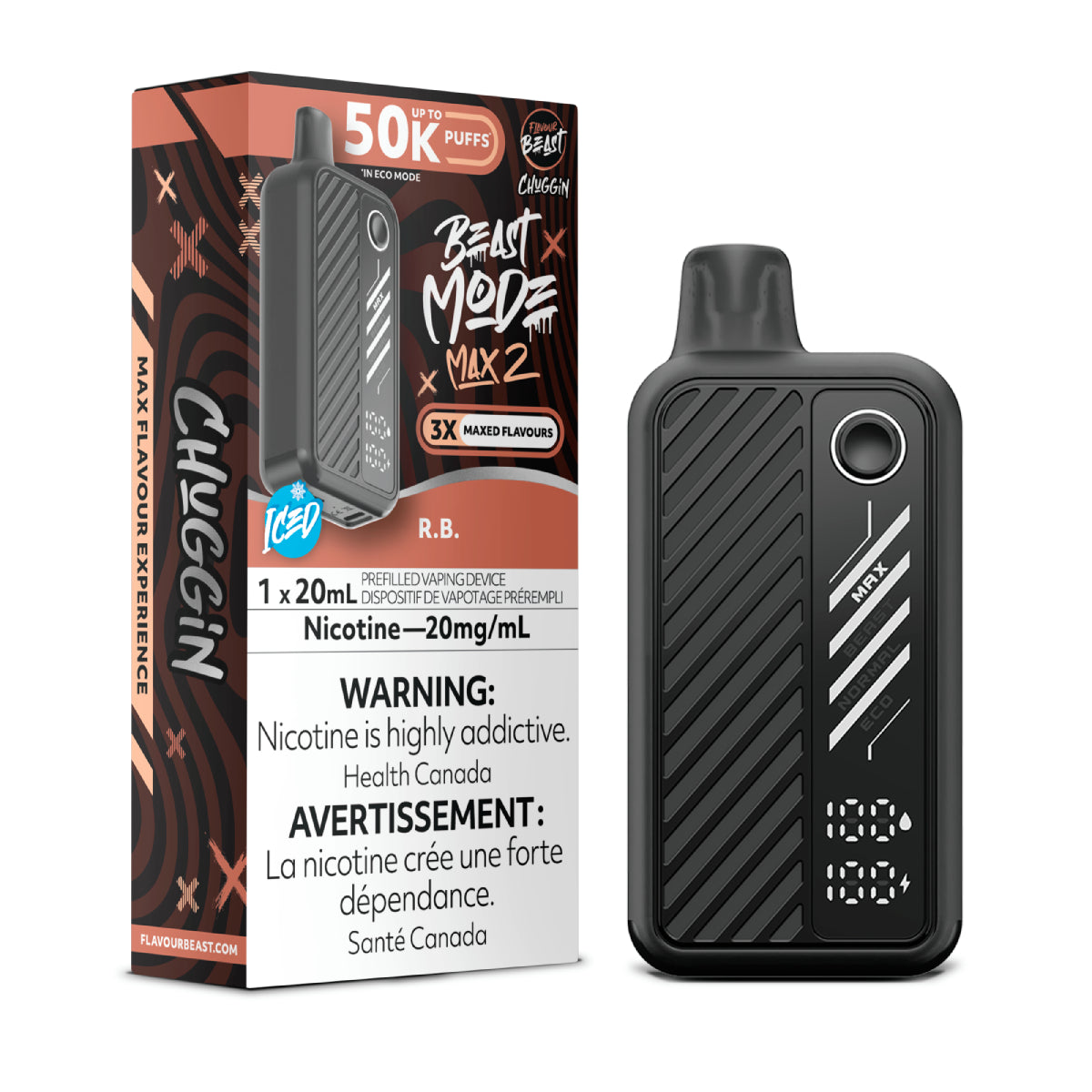 R.B. Iced Flavour Beast Beast Mode Max 2 50K Disposable Vape