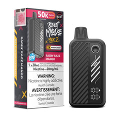 Ragin' Razz Mango Iced Flavour Beast Beast Mode Max 2 50K Disposable Vape