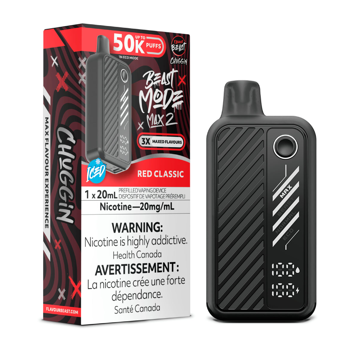 Red Classic Iced Flavour Beast Beast Mode Max 2 50K Disposable Vape