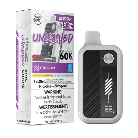 Epic Grape Iced Flavour Beast Mode Max 3 60K Disposable Vape - VapeBest