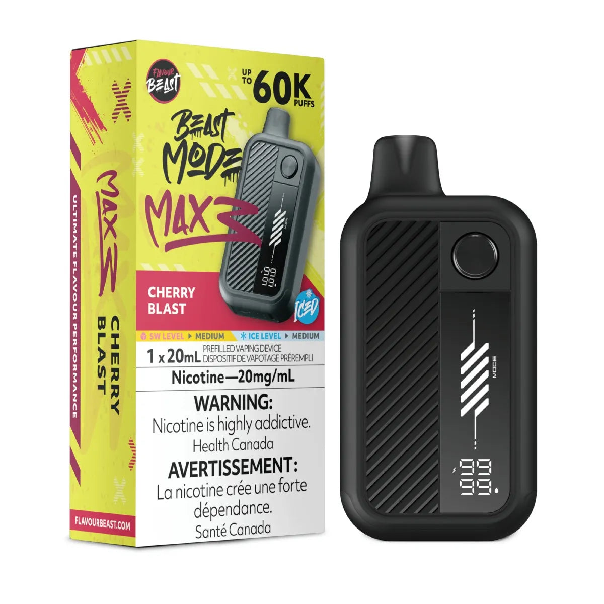 Cherry Blast Iced Flavour Beast Mode Max 3 60K Disposable Vape