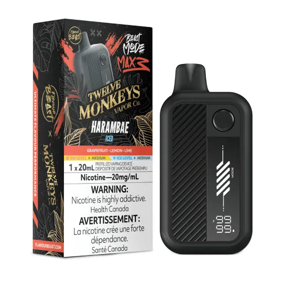 Harambae Iced Flavour Beast Mode Max 3 60K Disposable Vape