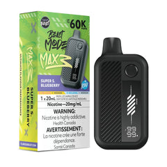 Super S. Blueberry Iced Flavour Beast Mode Max 3 60K Disposable Vape