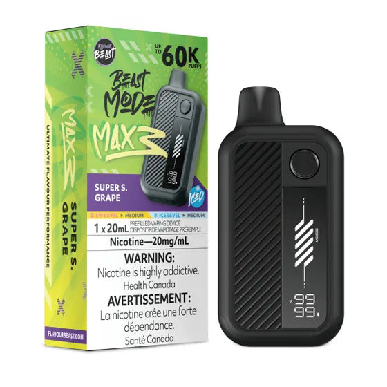 Super S. Grape Iced Flavour Beast Mode Max 3 60K Disposable Vape