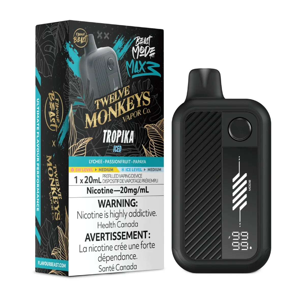 Tropika Iced Flavour Beast Mode Max 3 60K Disposable Vape