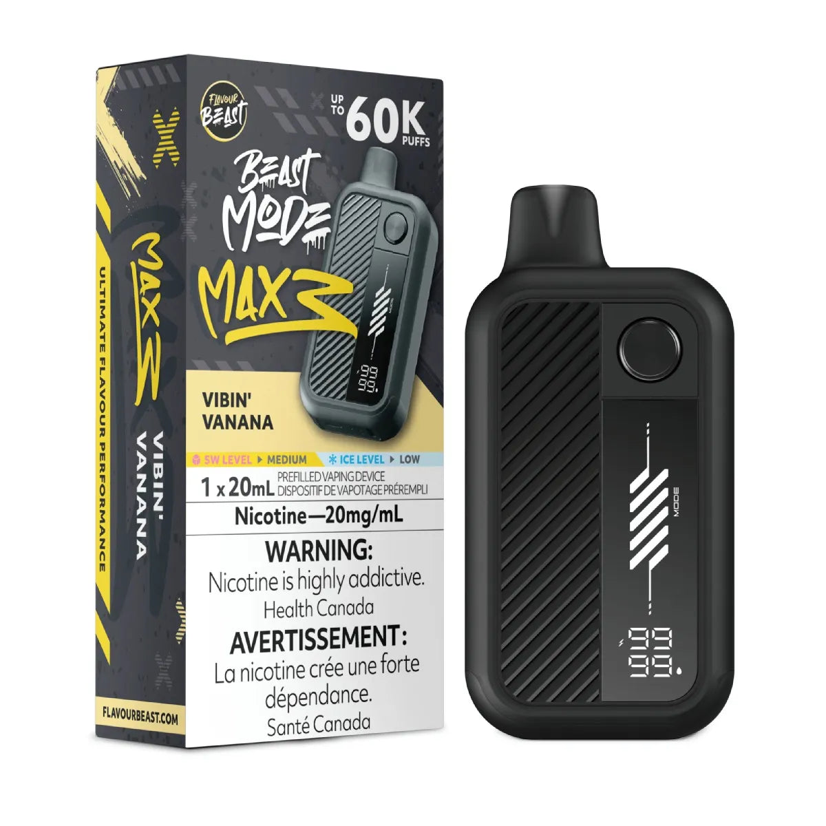 Vibin' Vanana Flavour Beast Mode Max 3 60K Disposable Vape