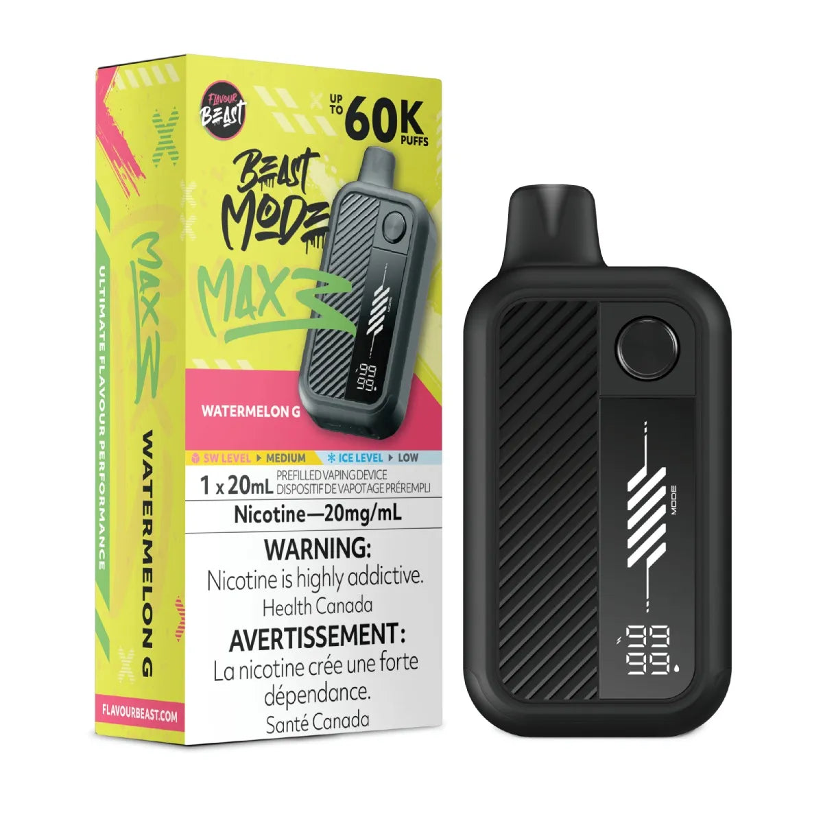 Watermelon G Flavour Beast Mode Max 3 60K Disposable Vape