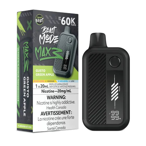 Gusto Green Apple Flavour Beast Mode Max 3 60K Disposable Vape - VapeBest
