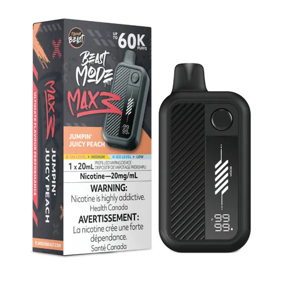 Jumpin' Juicy Peach Flavour Beast Mode Max 3 60K Disposable Vape - VapeBest