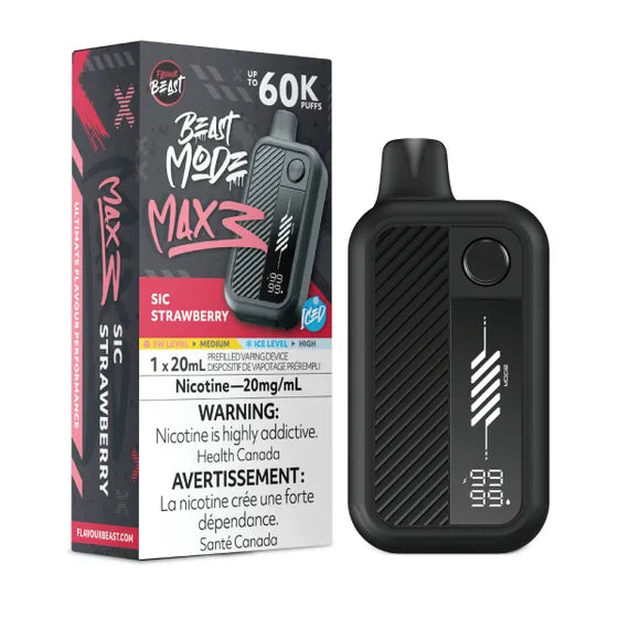 Sic Strawberry Iced Flavour Beast Mode Max 3 60K Disposable Vape - VapeBest
