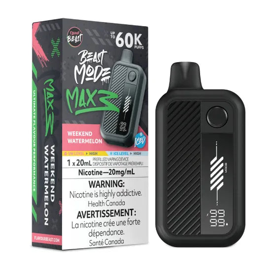 Weekend Watermelon Iced Flavour Beast Mode Max 3 60K Disposable Vape - VapeBest