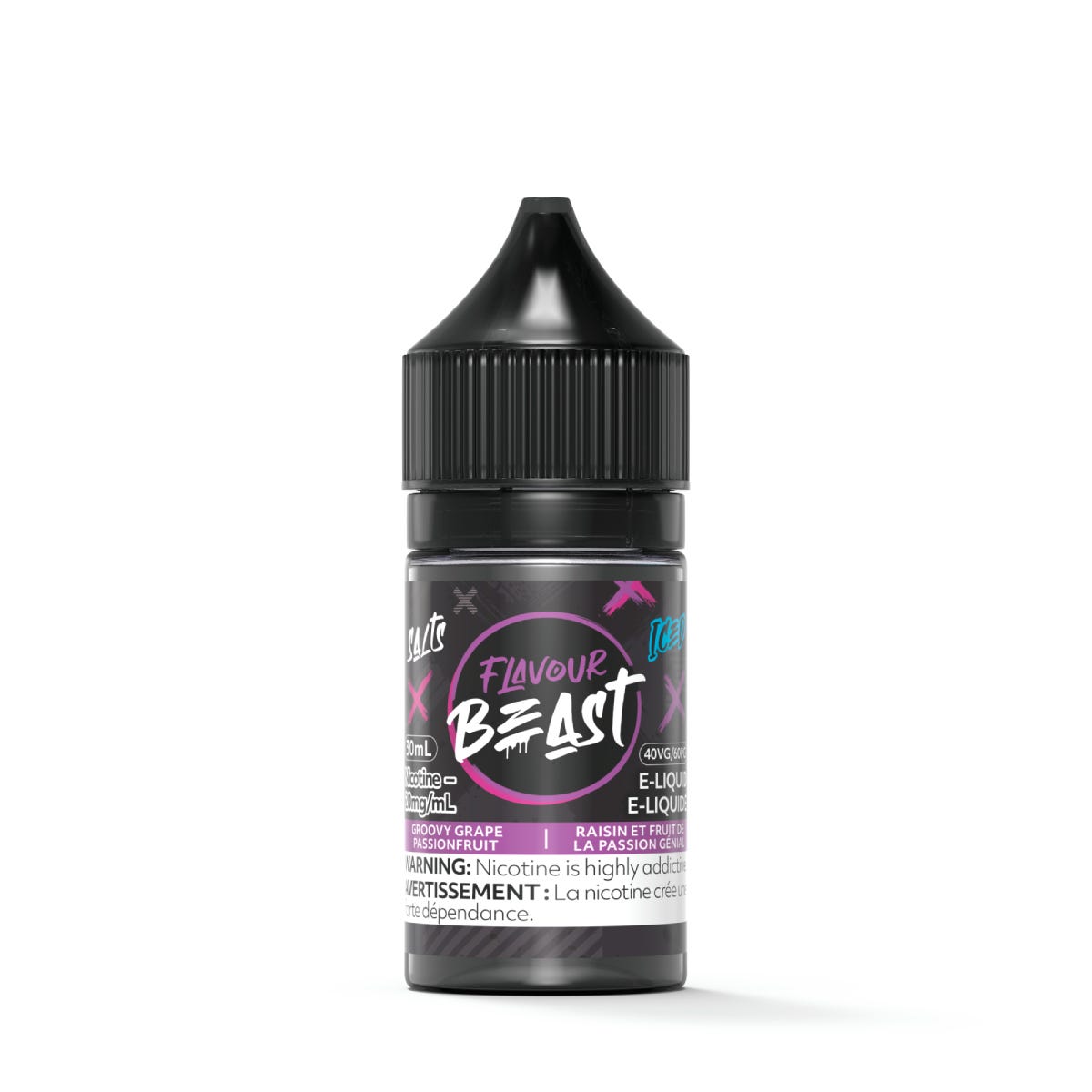 Groovy Grape Passionfruit Iced-Flavour Beast E-Liquid Salt 30ML