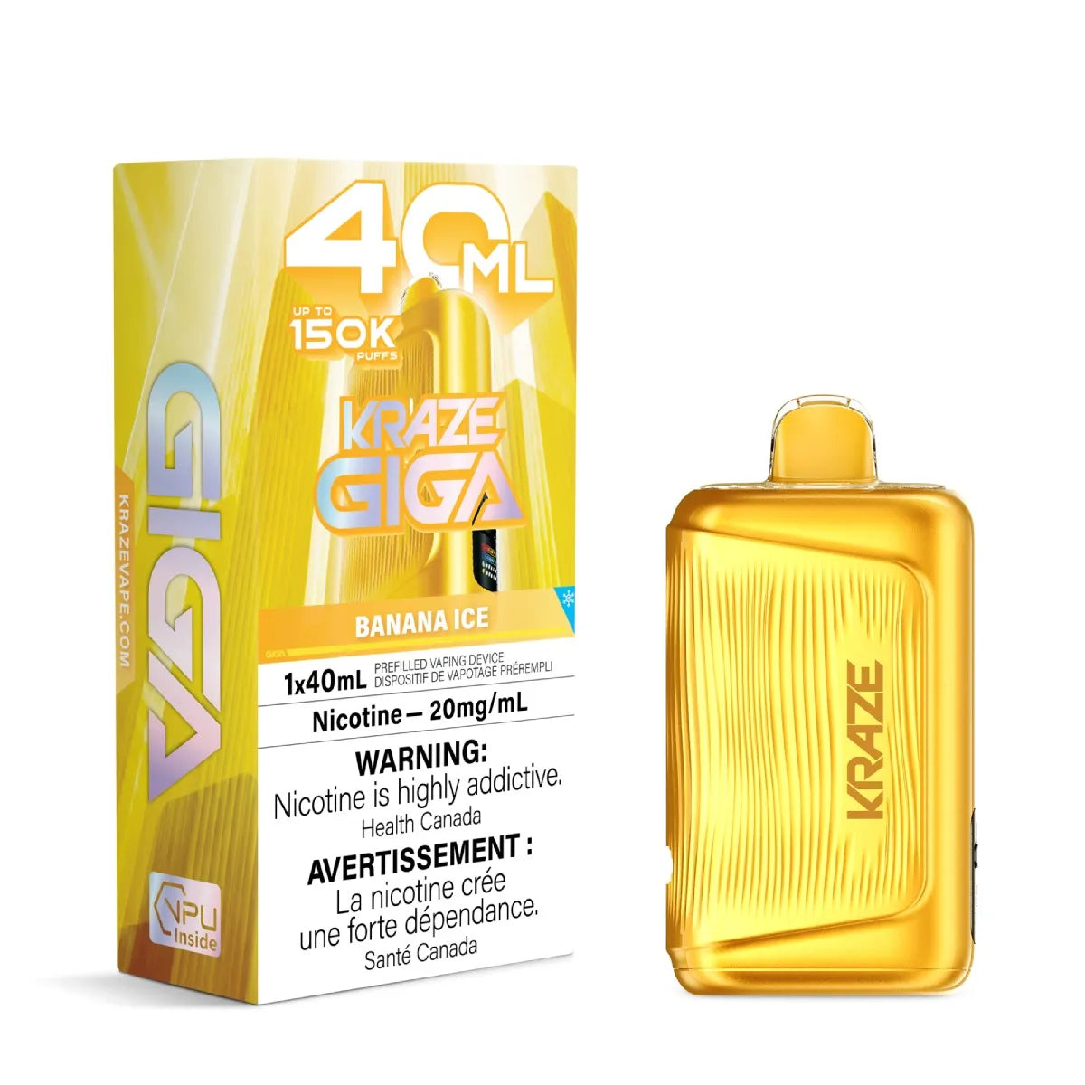 Banana Ice Kraze Giga 150K Disposable Vape 40mL