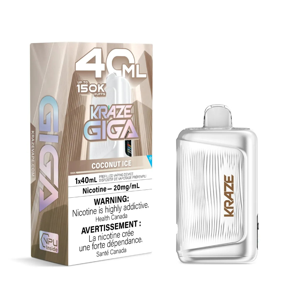 Coconut Ice Kraze Giga 150K Disposable Vape 40mL