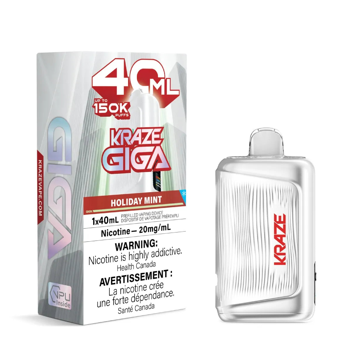Holiday Mint Kraze Giga 150K Disposable Vape 40mL