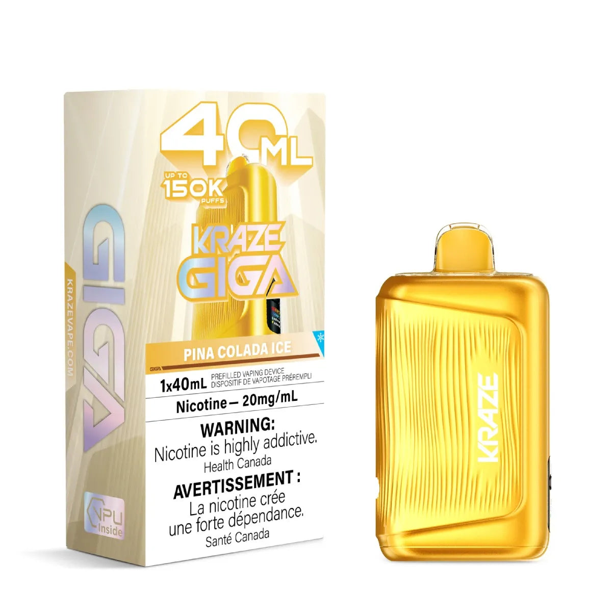 Pina Colada Ice Kraze Giga 150K Disposable Vape 40mL