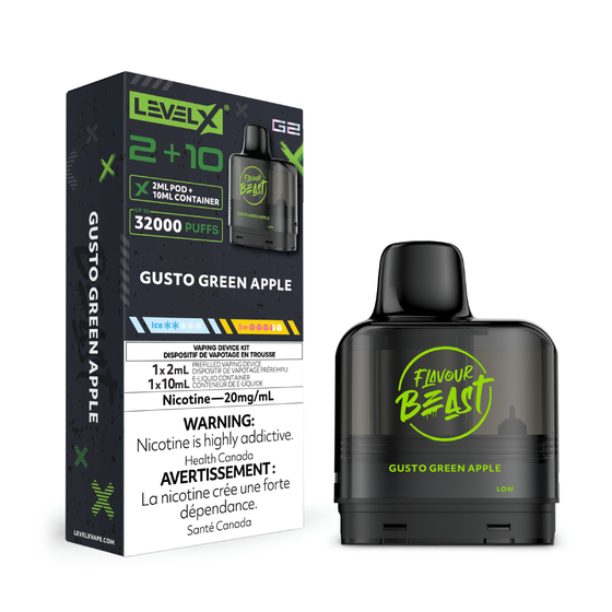 Gusto Green Apple Flavour Beast Level X G2 2+10
