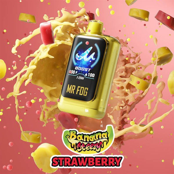 Banana Steezy Strawberry Mr Fog Nova 36K Disposable Vape(NEW) Banana Steezy Strawberry Mr Fog Nova 36K Disposable Vape(NEW)