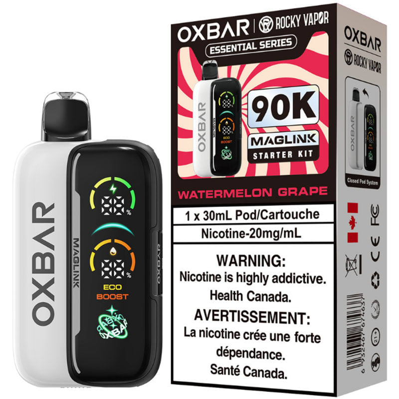 Watermelon Grape-Oxbar x Rocky Vapor Maglink Hybrid 90K Disposable Vape