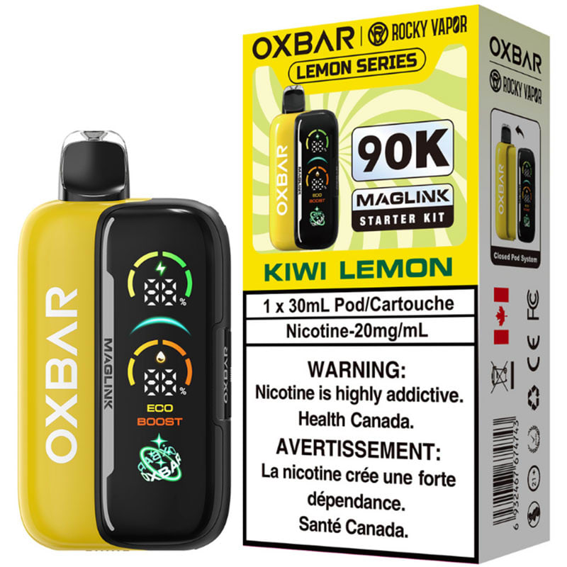 Kiwi Lemon-Oxbar x Rocky Vapor Maglink Hybrid 90K Disposable Vape