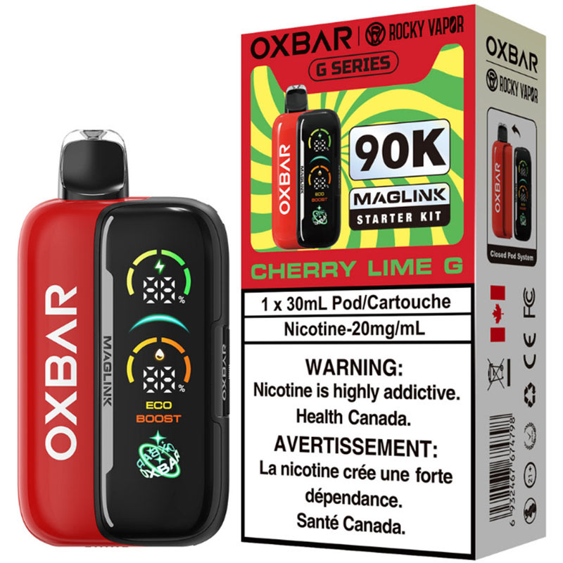 Cherry Lime G-Oxbar x Rocky Vapor Maglink Hybrid 90K Disposable Vape