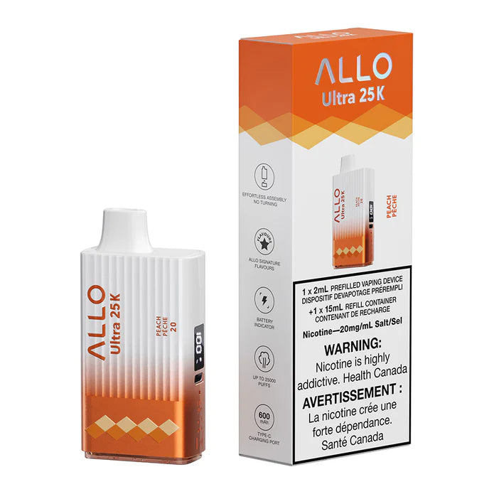 Peach 17ml Allo Ultra 25K Disposable Vape - VapeBest