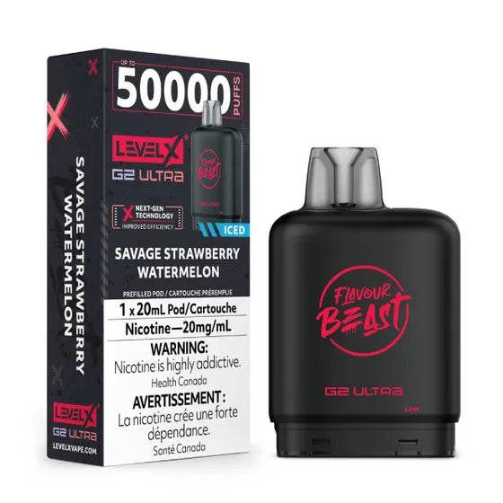 Savage Strawberry Watermelon Iced - Level X Flavour Beast G2 Ultra 50K