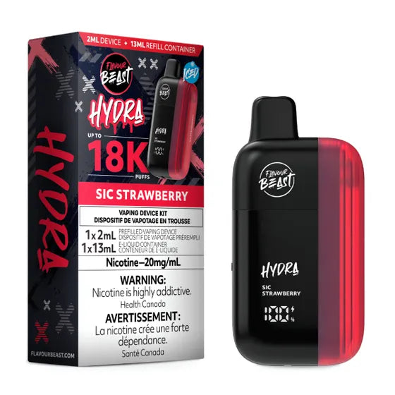 Sic Strawberry Iced Flavour Beast Hydra 18K Disposable Vape
