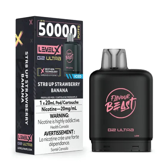 STR8 UP Strawberry Banana Iced - Level X Flavour Beast G2 Ultra 50K