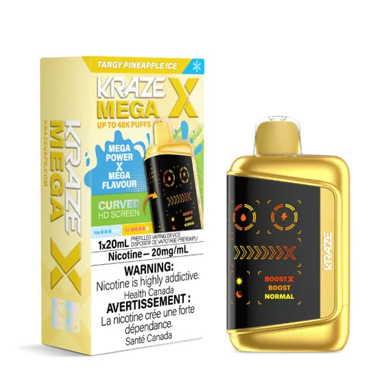 Tangy Pineapple Ice Kraze Mega X 48K Disposable Vape - VapeBest
