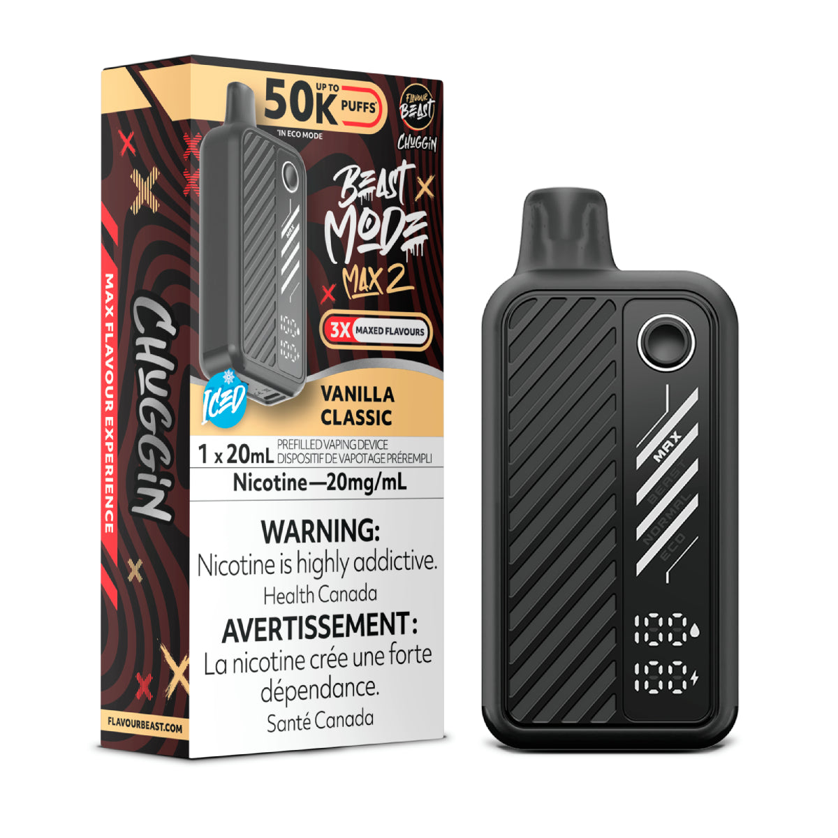 Vanilla Classic Iced Flavour Beast Beast Mode Max 2 50K Disposable Vape